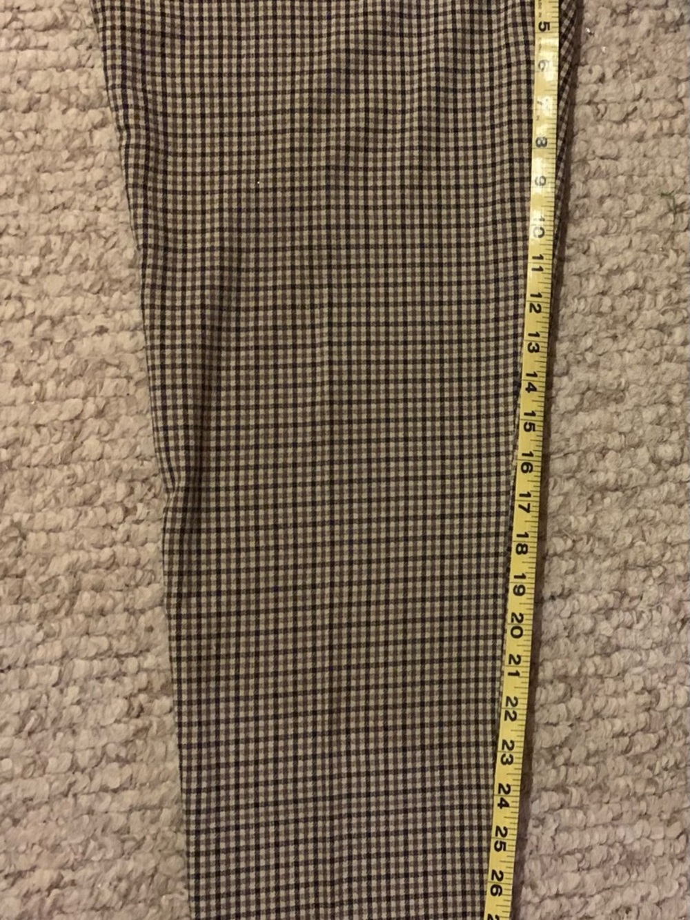 Women’s High-Waist Houndstooth Trousers - Tan & Black, Size 10 - Picture 5 of 7